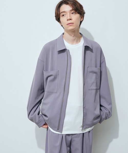 JUNRED（ジュンレッド）の「テクスチャーTRビッグジップブルゾン（ブルゾン・メンズ・ブラック/ライトグレー/ベージュ・S/M/L）」の8枚目の写真