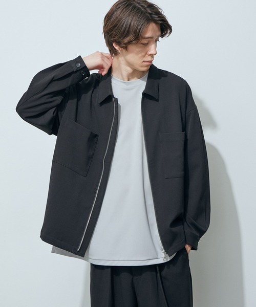 JUNRED（ジュンレッド）の「テクスチャーTRビッグジップブルゾン（ブルゾン・メンズ・ブラック/ライトグレー/ベージュ・S/M/L）」の4枚目の写真