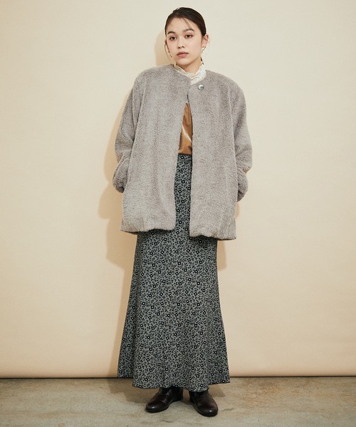 MADEMOISELLE ROPE'(マドモアゼル ロペ)の「フラワープリントマーメイドラインマキシスカート(スカート・レディース・ブラック/ブラック系その他・38/36)」の19枚目の写真