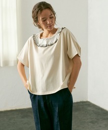 PUAL CE CIN | 襟ニットリブプルオーバー/Tシャツ(Tシャツ/カットソー)