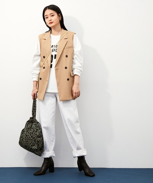 ADAM ET ROPE'（アダムエロペ）の「フットボールロンT（Tシャツ/カットソー・レディース・ブラック/ホワイト・FREE）」の5枚目の写真