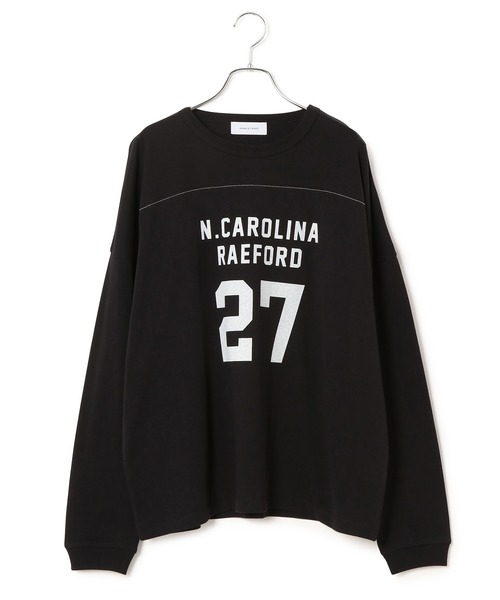 ADAM ET ROPE'（アダムエロペ）の「フットボールロンT（Tシャツ/カットソー・レディース・ブラック/ホワイト・FREE）」の7枚目の写真