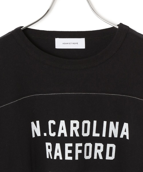 ADAM ET ROPE'（アダムエロペ）の「フットボールロンT（Tシャツ/カットソー・レディース・ブラック/ホワイト・FREE）」の9枚目の写真