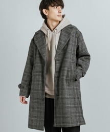 総柄ウール 3B ロングチェスターコート