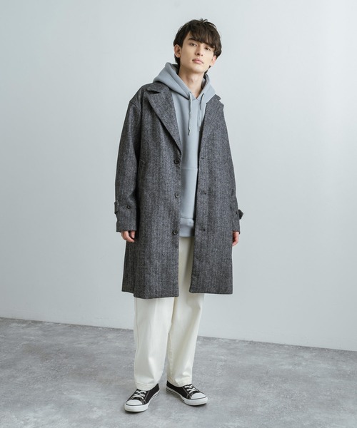 Rocky Monroe（ロッキーモンロー）の「総柄ウール 3B ロングチェスターコート（チェスターコート・メンズ・グレー系その他/チェック・M/L）」の4枚目の写真