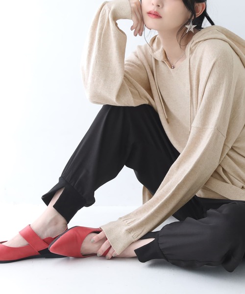 n'OrLABEL（ノアールレーベル）の「【廃盤】『リブスリットジョガーパンツ』（その他パンツ・レディース・グレイッシュブルー/ブラック/グレイッシュベージュ/テラコッタ・1/2）」の21枚目の写真