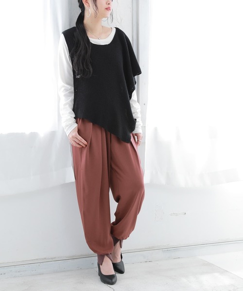 n'OrLABEL（ノアールレーベル）の「【廃盤】『リブスリットジョガーパンツ』（その他パンツ・レディース・グレイッシュブルー/ブラック/グレイッシュベージュ/テラコッタ・1/2）」の17枚目の写真