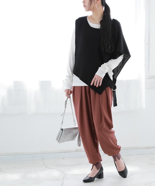 n'OrLABEL（ノアールレーベル）の「【廃盤】『リブスリットジョガーパンツ』（その他パンツ・レディース・グレイッシュブルー/ブラック/グレイッシュベージュ/テラコッタ・1/2）」の16枚目の写真