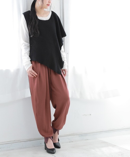 n'OrLABEL（ノアールレーベル）の「【廃盤】『リブスリットジョガーパンツ』（その他パンツ・レディース・グレイッシュブルー/ブラック/グレイッシュベージュ/テラコッタ・1/2）」の15枚目の写真