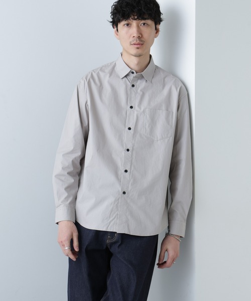 NANO universe(ナノユニバース)の「【WEB限定】コットンリラックスフィットシャツ (シャツ/ブラウス・メンズ・ホワイト/ベージュ/ライトグレー・マルチサイズ)」の7枚目の写真