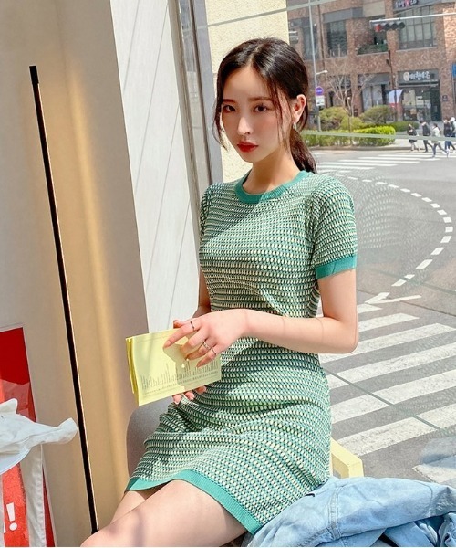 chuu(チュー)の「CHUU ジャガードミニワンピース(ワンピース・レディース・グリーン・FREE)」の16枚目の写真