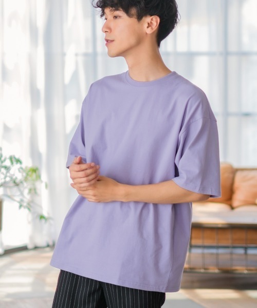 SIDEWAY STANCE(サイドウェイスタンス)の「【SIDEWAY STANCE】ミドルウェイト 無地 半袖 Tシャツ(Tシャツ/カットソー・メンズ・ホワイト/ブラック/パープル/モスグリーン/グレイッシュベージュ/チャコール/オリーブ/イエロー/ネイビー/キャメル/スモークピンク/セージグリーン/杢グレー/グリーン・MEDIUM/LARGE/X-LARGE)」の12枚目の写真