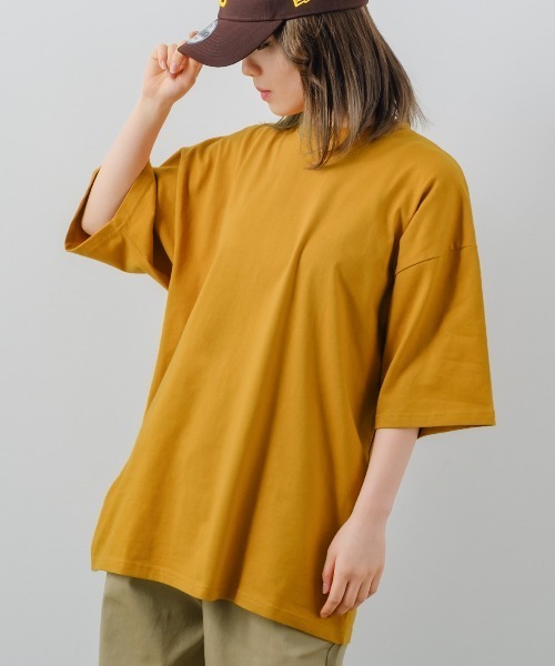 SIDEWAY STANCE(サイドウェイスタンス)の「【SIDEWAY STANCE】ミドルウェイト 無地 半袖 Tシャツ(Tシャツ/カットソー・メンズ・ホワイト/ブラック/パープル/モスグリーン/グレイッシュベージュ/チャコール/オリーブ/イエロー/ネイビー/キャメル/スモークピンク/セージグリーン/杢グレー/グリーン・MEDIUM/LARGE/X-LARGE)」の13枚目の写真