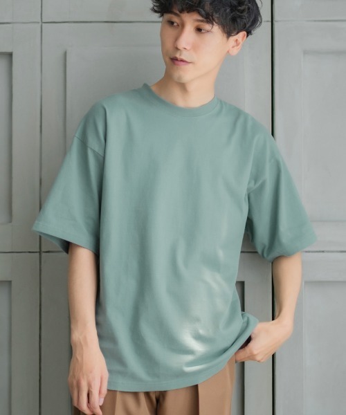 SIDEWAY STANCE(サイドウェイスタンス)の「【SIDEWAY STANCE】ミドルウェイト 無地 半袖 Tシャツ(Tシャツ/カットソー・メンズ・ホワイト/ブラック/パープル/モスグリーン/グレイッシュベージュ/チャコール/オリーブ/イエロー/ネイビー/キャメル/スモークピンク/セージグリーン/杢グレー/グリーン・MEDIUM/LARGE/X-LARGE)」の9枚目の写真