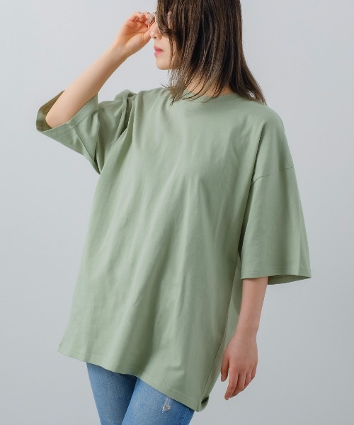 SIDEWAY STANCE(サイドウェイスタンス)の「【SIDEWAY STANCE】ミドルウェイト 無地 半袖 Tシャツ(Tシャツ/カットソー・メンズ・ホワイト/ブラック/パープル/モスグリーン/グレイッシュベージュ/チャコール/オリーブ/イエロー/ネイビー/キャメル/スモークピンク/セージグリーン/杢グレー/グリーン・MEDIUM/LARGE/X-LARGE)」の10枚目の写真