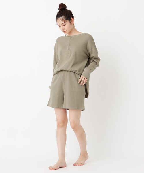 SOUP(スープ)の「◆【SOUP HOME】オーガニックコットン ワッフルショートパンツ(その他パンツ・レディース・チャコールグレー/アイボリー/カーキ・09)」の10枚目の写真