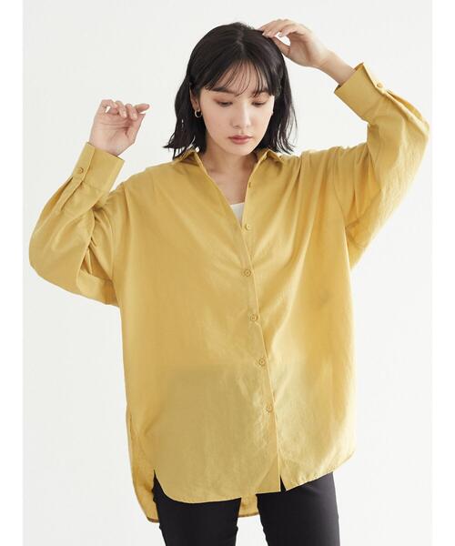 Green　Parks（グリーンパークス）の「さっと羽織りシャツ＊（シャツ/ブラウス・レディース・チャコールグレー/イエロー/グレイッシュベージュ・FREE）」の6枚目の写真