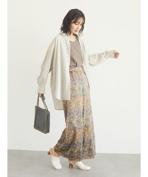 Green　Parks（グリーンパークス）の「さっと羽織りシャツ＊（シャツ/ブラウス・レディース・チャコールグレー/イエロー/グレイッシュベージュ・FREE）」の8枚目の写真