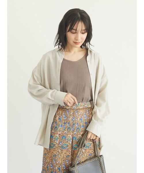 Green　Parks（グリーンパークス）の「さっと羽織りシャツ＊（シャツ/ブラウス・レディース・チャコールグレー/イエロー/グレイッシュベージュ・FREE）」の10枚目の写真