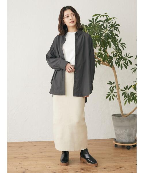 Green　Parks（グリーンパークス）の「さっと羽織りシャツ＊（シャツ/ブラウス・レディース・チャコールグレー/イエロー/グレイッシュベージュ・FREE）」の17枚目の写真