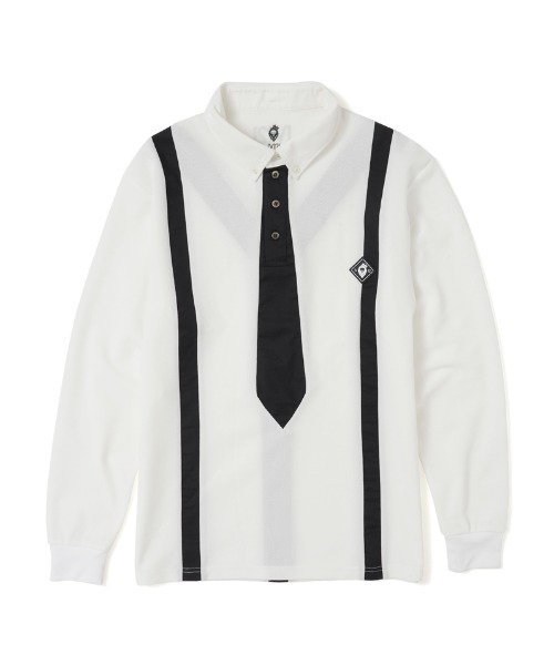 V12（ヴィ トゥエルヴ）の「L/S FAKE TIE（ポロシャツ・メンズ・ホワイト/ブラック・S/XL/L/M）」の9枚目の写真
