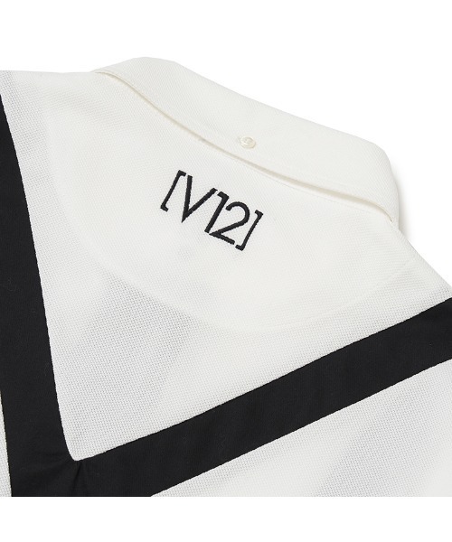 V12（ヴィ トゥエルヴ）の「L/S FAKE TIE（ポロシャツ・メンズ・ホワイト/ブラック・S/XL/L/M）」の5枚目の写真