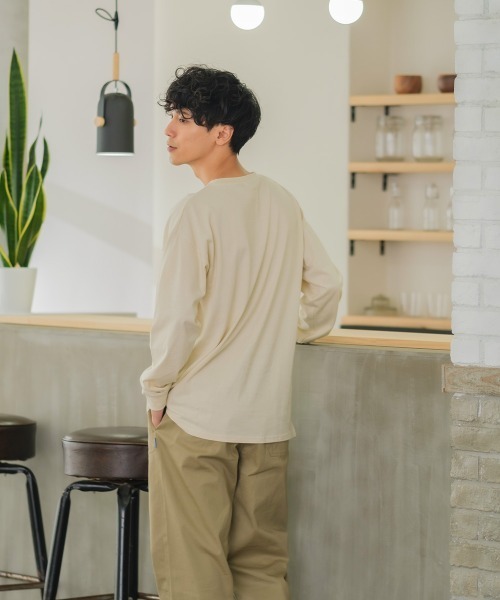 SIDEWAY STANCE(サイドウェイスタンス)の「【SIDEWAY STANCE】胸ポケット付き スリット 長袖 Tシャツ(Tシャツ/カットソー・メンズ・杢グレー/ブラック/ブラウン/チャコール/ブルーグレー/ホワイト/ダークグリーン/キナリ・X-LARGE/MEDIUM/LARGE)」の13枚目の写真