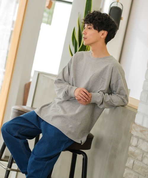 SIDEWAY STANCE(サイドウェイスタンス)の「【SIDEWAY STANCE】胸ポケット付き スリット 長袖 Tシャツ(Tシャツ/カットソー・メンズ・杢グレー/ブラック/ブラウン/チャコール/ブルーグレー/ホワイト/ダークグリーン/キナリ・X-LARGE/MEDIUM/LARGE)」の22枚目の写真