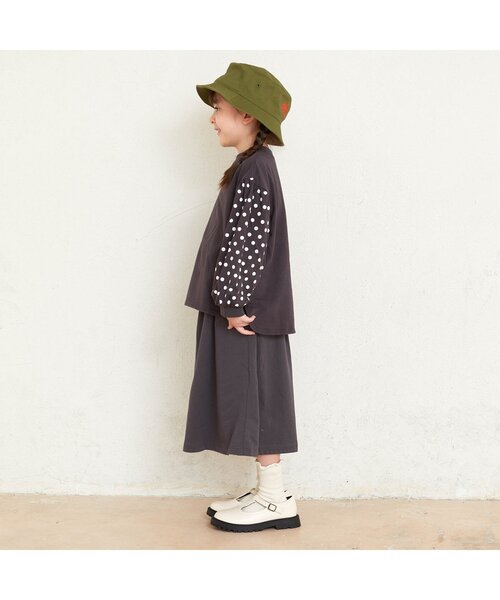ALPHA LABEL（アルファーレーベル）の「AL 天竺袖ドットプリントパフTシャツ（Tシャツ/カットソー・キッズ・チャコール/オフホワイト/ピンク・150/120/140/100/110/130/90）」の5枚目の写真