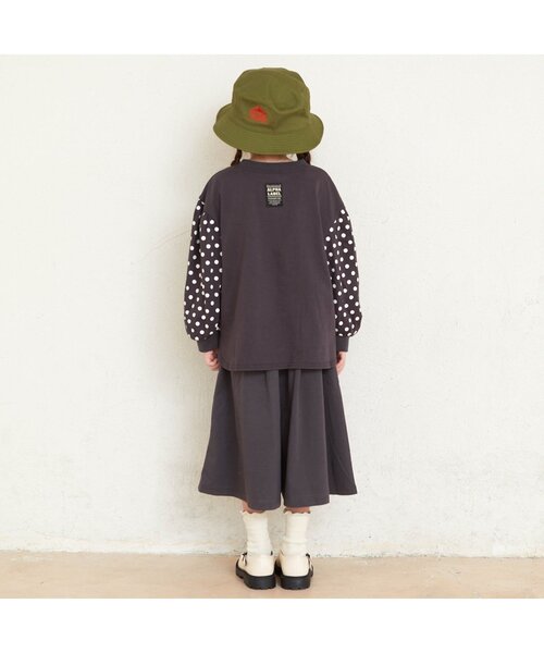 ALPHA LABEL（アルファーレーベル）の「AL 天竺袖ドットプリントパフTシャツ（Tシャツ/カットソー・キッズ・チャコール/オフホワイト/ピンク・150/120/140/100/110/130/90）」の8枚目の写真