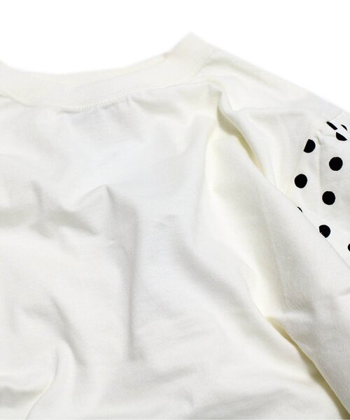 ALPHA LABEL（アルファーレーベル）の「AL 天竺袖ドットプリントパフTシャツ（Tシャツ/カットソー・キッズ・チャコール/オフホワイト/ピンク・150/120/140/100/110/130/90）」の20枚目の写真