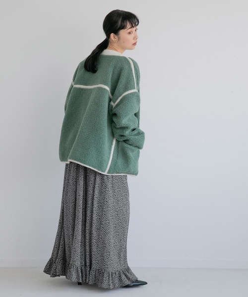 LOWRYS FARM（ローリーズファーム）の「パイピングボアジャケット　214890（ブルゾン・レディース・パープル/ブラウン/グリーン/アイボリー・FREE）」の7枚目の写真