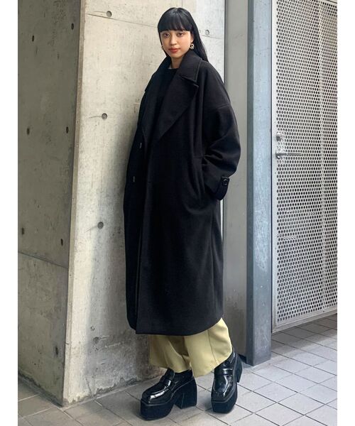 EMODA（エモダ）の「ワイドカラーロングコート（チェスターコート・レディース・ブラック/グレー/グリーン/その他・FREE）」の19枚目の写真