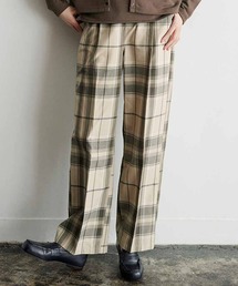 ＩＥＤＩＴ　きくちあつこさんコラボ　チェックワイドパンツ〈ベージュ〉