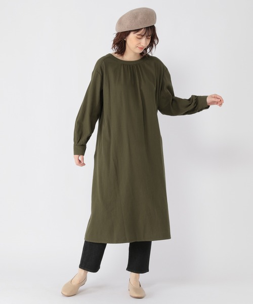 studio CLIP（スタディオクリップ）の「ダブルフロントVネックフレアワンピース（ワンピース・レディース・スモーク/モカ/カーキ・FREE）」の18枚目の写真