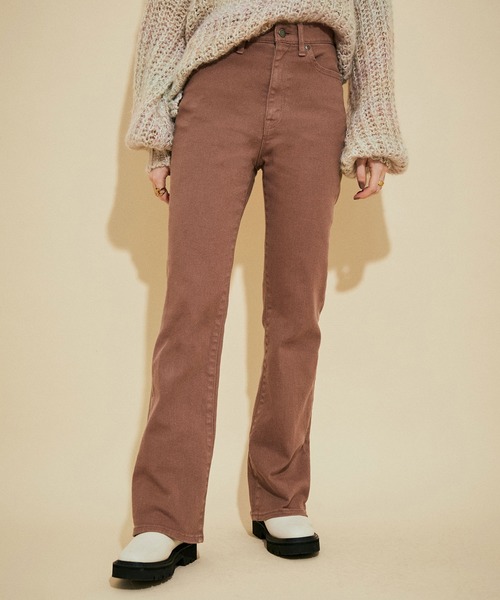 CIMARRON（シマロン）の「<春まで使える><21AW新作>【CIMARRON JEANS for MADEMOISELLE】別注フレアデニム（デニムパンツ・レディース・ネイビー/グリーン系その他/ピンク系その他2/グレー/ブルー/キナリ・38/36/34）」の6枚目の写真
