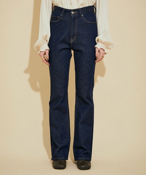 CIMARRON（シマロン）の「<春まで使える><21AW新作>【CIMARRON JEANS for MADEMOISELLE】別注フレアデニム（デニムパンツ・レディース・ネイビー/グリーン系その他/ピンク系その他2/グレー/ブルー/キナリ・38/36/34）」の19枚目の写真