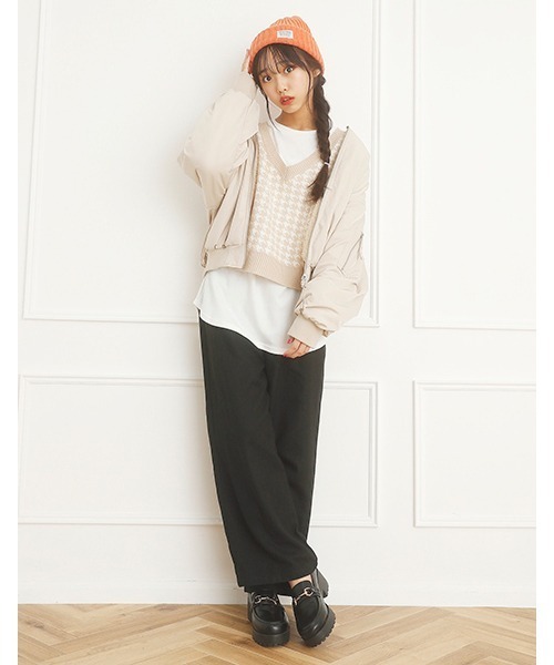 LOVETOXIC（ラブトキシック）の「リバーシブルMA1（ブルゾン・キッズ・ブラック/ブラウン/カーキ/ベージュ・S/M/L/SS）」の20枚目の写真