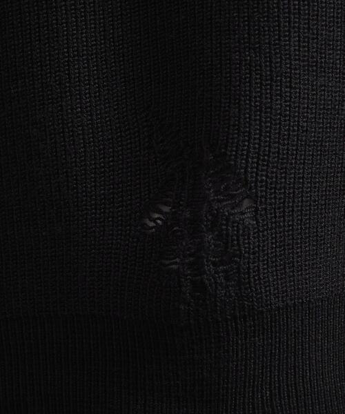 MONKEY TIME（モンキータイム）の「＜monkey time＞ W/AC AZE DSTRDS CN/ニット（ニット/セーター・メンズ・ブラック/ナチュラル・S/M/L/XL）」の8枚目の写真