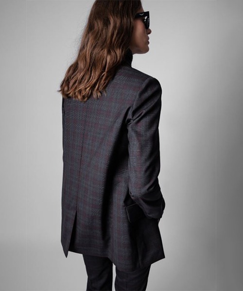 ZADIG&VOLTAIRE（ザディグ　エ　ヴォルテール）の「VIVA CHECK VESTE（テーラードジャケット・レディース・ネイビー・38/36/34）」の2枚目の写真