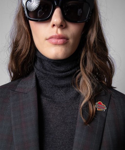 ZADIG&VOLTAIRE（ザディグ　エ　ヴォルテール）の「VIVA CHECK VESTE（テーラードジャケット・レディース・ネイビー・38/36/34）」の3枚目の写真