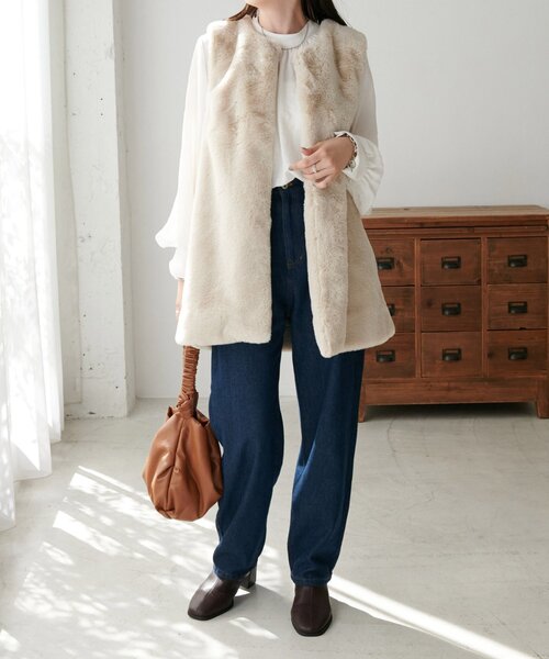 DISCOAT(ディスコート)の「【毎年大好評!】ファーベスト(ベスト・レディース・ライトグレー/ブラウン/チャコールグレー/グレイッシュベージュ・FREE)」の18枚目の写真