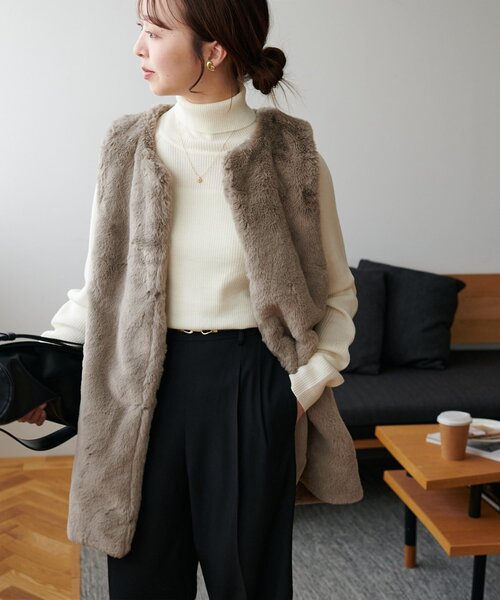 DISCOAT(ディスコート)の「【毎年大好評!】ファーベスト(ベスト・レディース・ライトグレー/ブラウン/チャコールグレー/グレイッシュベージュ・FREE)」の22枚目の写真