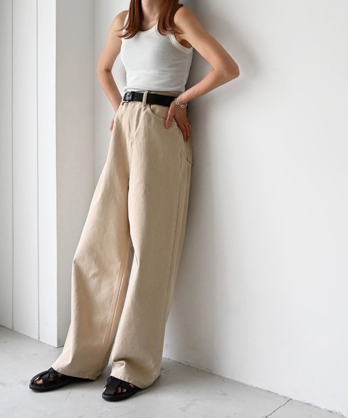 CANAL JEAN（キャナルジーン）の「El mar(エルマール) コットンツイルワイドパンツ（その他パンツ・レディース・ベージュ・ONE SIZE）」の10枚目の写真