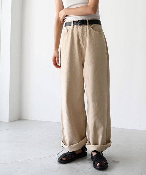 CANAL JEAN（キャナルジーン）の「El mar(エルマール) コットンツイルワイドパンツ（その他パンツ・レディース・ベージュ・ONE SIZE）」の11枚目の写真