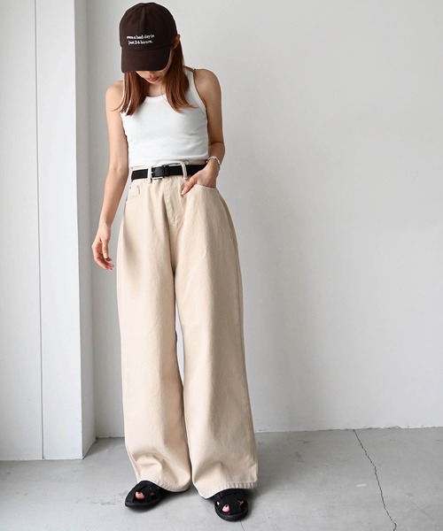 CANAL JEAN（キャナルジーン）の「El mar(エルマール) コットンツイルワイドパンツ（その他パンツ・レディース・ベージュ・ONE SIZE）」の9枚目の写真