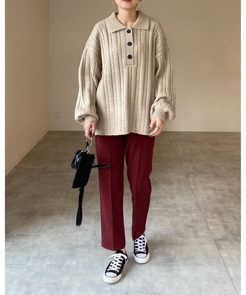 She's Closet（シーズクローゼット）の「ケーブルアラン編み襟