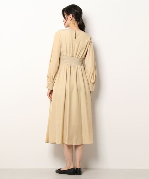 N.（N. Natural Beauty Basic）（エヌエヌナチュラルビューティーベーシック）の「配色ステッチハイウエストワンピース（ワンピース・レディース・カーキ/イエロー/ブラック・MEDIUM）」の5枚目の写真