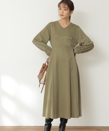 N.（N. Natural Beauty Basic） | 配色ステッチハイウエストワンピース(ワンピース)