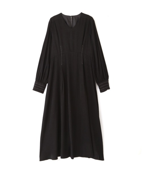 N.（N. Natural Beauty Basic）（エヌエヌナチュラルビューティーベーシック）の「配色ステッチハイウエストワンピース（ワンピース・レディース・カーキ/イエロー/ブラック・MEDIUM）」の6枚目の写真